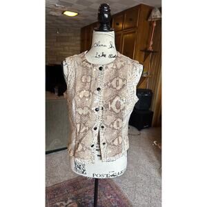 Vintage 80s domallo sequin snakeskin print vest